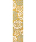 SANTA MONICA Area Rug Zinnia Modern Floral Textured Weave Yellow/Cream 2 ft. x 10 ft. Indoor/Outdoor Runner Rug