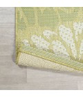 SANTA MONICA Area Rug Zinnia Modern Floral Textured Weave Green/Cream 2 ft. x 10 ft. Indoor/Outdoor Runner Rug