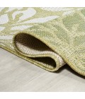 SANTA MONICA Area Rug Zinnia Modern Floral Textured Weave Green/Cream 2 ft. x 10 ft. Indoor/Outdoor Runner Rug