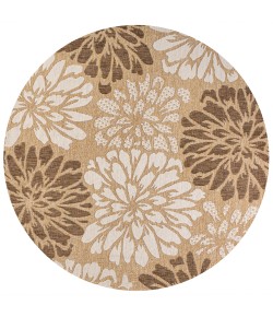 Jonathany Santa Monica SMB110I Brown/Cream Area Rug 5 ft. 3 in. X 5 ft. 3 in. Round