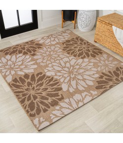Jonathany Santa Monica SMB110I Brown/Cream Area Rug 5 ft. 3 in. X 5 ft. 3 in. Square