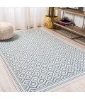 SANTA MONICA Area Rug Marvao Diamond Trellis Teal/Gray 3 ft. x 5 ft. Indoor/Outdoor Area Rug