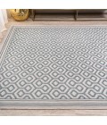 SANTA MONICA Area Rug Marvao Diamond Trellis Teal/Gray 3 ft. x 5 ft. Indoor/Outdoor Area Rug