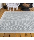 SANTA MONICA Area Rug Marvao Diamond Trellis Teal/Gray 3 ft. x 5 ft. Indoor/Outdoor Area Rug