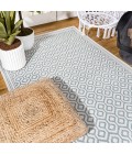 SANTA MONICA Area Rug Marvao Diamond Trellis Teal/Gray 3 ft. x 5 ft. Indoor/Outdoor Area Rug