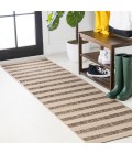 SANTA MONICA Area Rug Aveiro Wide Stripe Beige/Brown 2 ft. x 10 ft. Indoor/Outdoor Runner Rug
