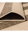 SANTA MONICA Area Rug Aveiro Wide Stripe Beige/Brown 2 ft. x 10 ft. Indoor/Outdoor Runner Rug