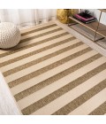 SANTA MONICA Area Rug Aveiro Wide Stripe Beige/Brown 8 ft. x 10 ft. Indoor/Outdoor Area Rug