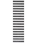 SANTA MONICA Area Rug Aveiro Wide Stripe Black/Cream 2 ft. x 10 ft. Indoor/Outdoor Runner Rug