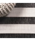 SANTA MONICA Area Rug Aveiro Wide Stripe Black/Cream 2 ft. x 10 ft. Indoor/Outdoor Runner Rug
