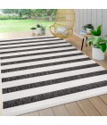 SANTA MONICA Area Rug Aveiro Wide Stripe Black/Cream 4 ft. x 6 ft. Indoor/Outdoor Area Rug