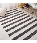 SANTA MONICA Area Rug Aveiro Wide Stripe Black/Cream 4 ft. x 6 ft. Indoor/Outdoor Area Rug