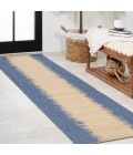 Tavira Modern Strie' Blue/Beige 2 ft. x 10 ft. Indoor/Outdoor Runner Rug