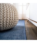 Tavira Modern Strie' Blue/Beige 2 ft. x 10 ft. Indoor/Outdoor Runner Rug