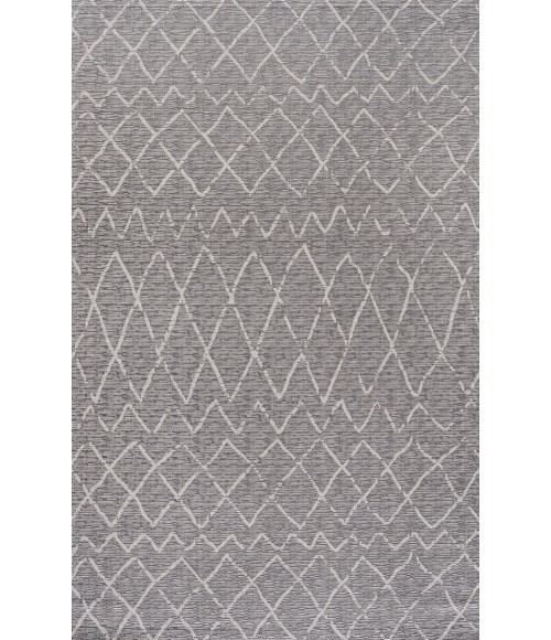 SANTA MONICA Area Rug Madaba Moroccan Trellis Gray/Cream 8 ft. x 10 ft. Indoor/Outdoor Area Rug
