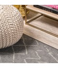 SANTA MONICA Area Rug Madaba Moroccan Trellis Gray/Cream 2 ft. x 8 ft. Indoor/Outdoor Runner Rug