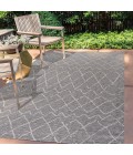 SANTA MONICA Area Rug Madaba Moroccan Trellis Gray/Cream 8 ft. x 10 ft. Indoor/Outdoor Area Rug