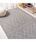SANTA MONICA Area Rug Madaba Moroccan Trellis Gray/Cream 8 ft. x 10 ft. Indoor/Outdoor Area Rug