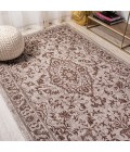 SANTA MONICA Area Rug Jerash Ornate Medallion Brown/Beige 5 ft. x 8 ft. Indoor/Outdoor Area Rug