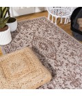 SANTA MONICA Area Rug Jerash Ornate Medallion Brown/Beige 5 ft. x 8 ft. Indoor/Outdoor Area Rug