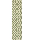 SANTA MONICA Area Rug Sintra Diamond Tribal Green/Cream 2 ft. x 10 ft. Indoor/Outdoor Runner Rug