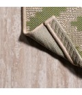 SANTA MONICA Area Rug Sintra Diamond Tribal Green/Cream 2 ft. x 10 ft. Indoor/Outdoor Runner Rug