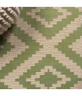 SANTA MONICA Area Rug Sintra Diamond Tribal Green/Cream 2 ft. x 10 ft. Indoor/Outdoor Runner Rug