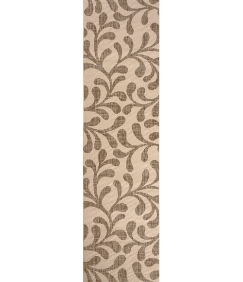 Vine All Over Brown/Beige 2 ft. x 8 ft. Indoor/Outdoor Runner Rug