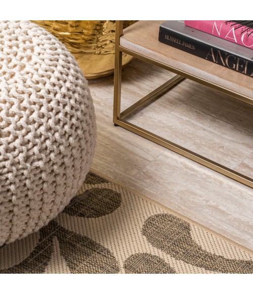 Vine All Over Brown/Beige 2 ft. x 8 ft. Indoor/Outdoor Runner Rug