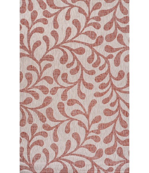 SANTA MONICA Area Rug Vine All Over Red/Beige 3 ft. x 5 ft. Indoor/Outdoor Area Rug