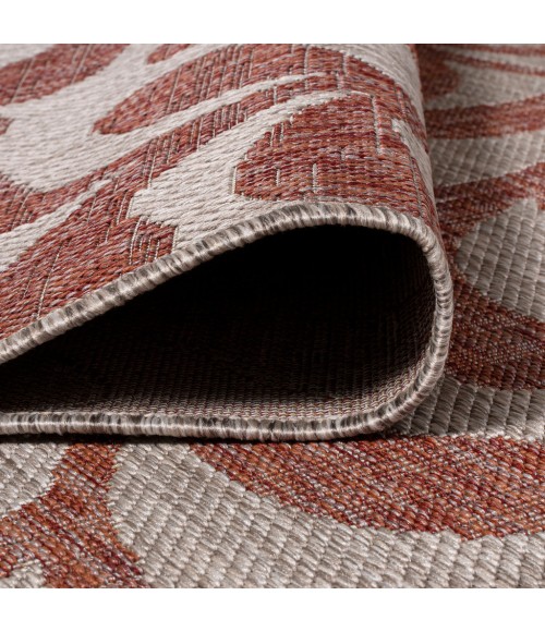SANTA MONICA Area Rug Vine All Over Red/Beige 2 ft. x 10 ft. Indoor/Outdoor Runner Rug