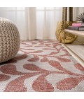 SANTA MONICA Area Rug Vine All Over Red/Beige 2 ft. x 10 ft. Indoor/Outdoor Runner Rug