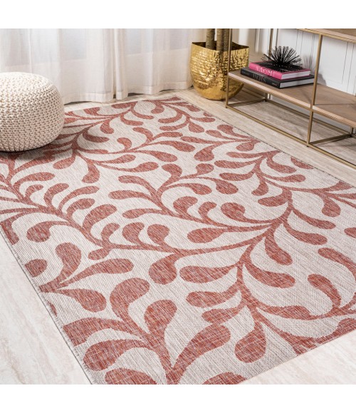 SANTA MONICA Area Rug Vine All Over Red/Beige 3 ft. x 5 ft. Indoor/Outdoor Area Rug
