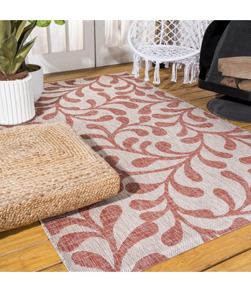SANTA MONICA Area Rug Vine All Over Red/Beige 3 ft. x 5 ft. Indoor/Outdoor Area Rug