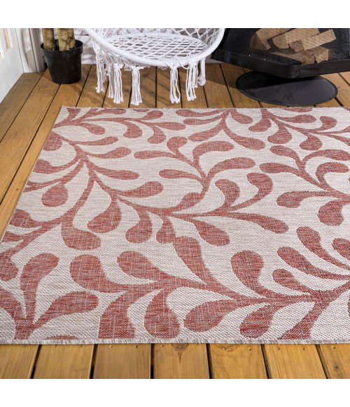 SANTA MONICA Area Rug Vine All Over Red/Beige 3 ft. x 5 ft. Indoor/Outdoor Area Rug