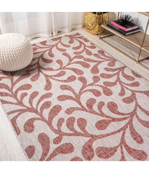 SANTA MONICA Area Rug Vine All Over Red/Beige 3 ft. x 5 ft. Indoor/Outdoor Area Rug