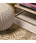 SANTA MONICA Area Rug Nevis Palm Frond Brown/Beige 2 ft. x 10 ft. Indoor/Outdoor Runner Rug