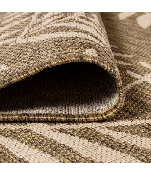 SANTA MONICA Area Rug Nevis Palm Frond Brown/Beige 2 ft. x 10 ft. Indoor/Outdoor Runner Rug