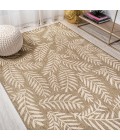 SANTA MONICA Area Rug Nevis Palm Frond Brown/Beige 8 ft. x 10 ft. Indoor/Outdoor Area Rug