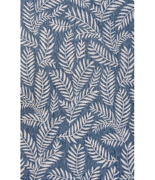 SANTA MONICA Area Rug Nevis Palm Frond Navy/Ivory 4 ft. x 6 ft. Indoor/Outdoor Area Rug