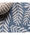 Nevis Palm Frond Navy/Ivory 2 ft. x 10 ft. Indoor/Outdoor Runner Rug