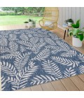 SANTA MONICA Area Rug Nevis Palm Frond Navy/Ivory 4 ft. x 6 ft. Indoor/Outdoor Area Rug