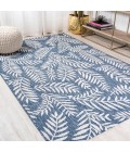 SANTA MONICA Area Rug Nevis Palm Frond Navy/Ivory 4 ft. x 6 ft. Indoor/Outdoor Area Rug