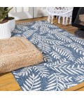 SANTA MONICA Area Rug Nevis Palm Frond Navy/Ivory 4 ft. x 6 ft. Indoor/Outdoor Area Rug