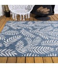 SANTA MONICA Area Rug Nevis Palm Frond Navy/Ivory 4 ft. x 6 ft. Indoor/Outdoor Area Rug