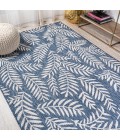 SANTA MONICA Area Rug Nevis Palm Frond Navy/Ivory 4 ft. x 6 ft. Indoor/Outdoor Area Rug