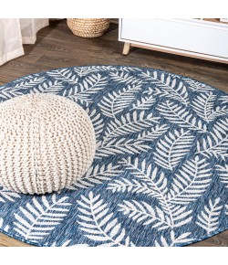 Jonathany Santa Monica SMB119B Navy/Ivory Area Rug 5 ft. 3 in. X 5 ft. 3 in. Round