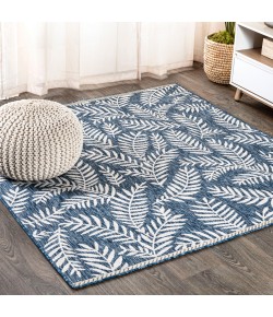 Jonathany Santa Monica SMB119B Navy/Ivory Area Rug 5 ft. 3 in. X 5 ft. 3 in. Square