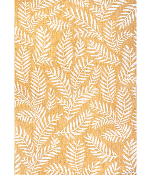 SANTA MONICA Area Rug Nevis Palm Frond Yellow/Cream 8 ft. x 10 ft. Indoor/Outdoor Area Rug