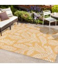 SANTA MONICA Area Rug Nevis Palm Frond Yellow/Cream 8 ft. x 10 ft. Indoor/Outdoor Area Rug